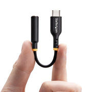 StarTech.com 5in (12.7cm) USB-C to 3.5mm TRRS Headphone/Headset Jack Audio Adapter, USB Type-C Aux Dongle, 32-bit DAC, Supports USB-C/Thunderbolt, Laptop/Phone/Tablet