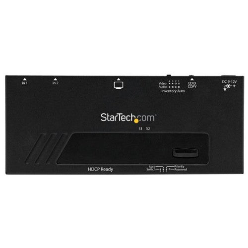 StarTech.com 2 Port HDMI Switch w/ Automatic and Priority Switching - 1080p - TAA