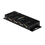 StarTech.com 4 Port USB to DB9 RS232 Serial Adapter Hub – Industrial DIN Rail and Wall Mountable - TAA