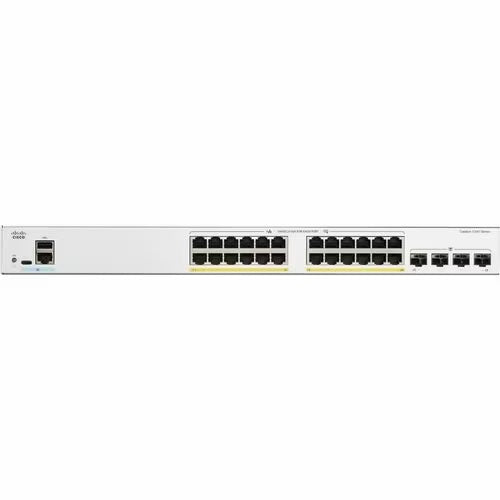 Cisco Catalyst 1200-24P-4G Smart Switch, 24 Port GE, PoE, 4x1GE SFP, Limited Lifetime Protection (C1200-24P-4G)
