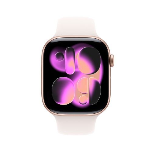 Apple Watch Series 11 GPS + Cellular 46mm Rose Gold Aluminium Case with Light Blush Sport Band - M/L
