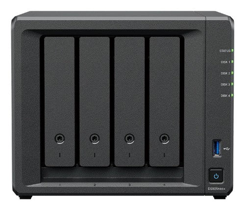 Synology DiskStation DS925NEO+ NAS/storage server Compact Ryzen Embedded V1500B 4 GB DDR4 0 TB DSM Black