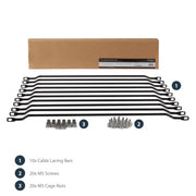 StarTech.com 10-Pack Horizontal Lacing Bar with 2in (5.1cm) Offset at 75 Degrees, Server Rack Cable Management, 19" Network Rack-Mount Cord Organizer