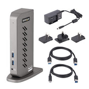 StarTech.com USB-C USB-A Dock - Hybrid Universal USB 3.0 Docking Station for USB-C or USB-A Laptop - Dual Monitor 4K 60Hz HDMI/DisplayPort - 6x USB-A, GbE - USB 5Gbps - Windows/Mac