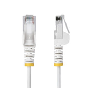 StarTech.com 1m White Slim CAT6 Ethernet Cable, Snagless, 100W PoE, UTP, LSZH, 28AWG Pure Bare Copper Wire, Slim RJ45 Network Patch Cord w/Strain Reliefs, Individually Tested