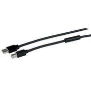 StarTech.com 50ft (15m) Active USB 2.0 A to B Cable, Long USB Printer Cable, 1x USB-A (M), 1x USB-B (M) - Black