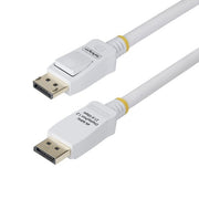 StarTech.com 10ft (3m) White VESA Certified DisplayPort 1.2 Cable, 4K 60Hz, 21.6Gbps, Latching DP Connectors, DP 1.2 DisplayPort Cable, DP Monitor Cord, M/M