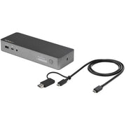 StarTech.com Universal Laptop Docking Station, Hybrid USB-C & USB-A Dock, Dual 4K DP & HDMI, 60W PD, Mac / Windows / Chrome OS, 4x USB 5Gbps Hub, GbE