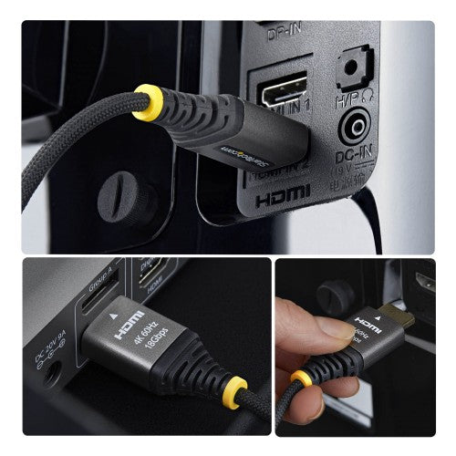 StarTech.com 1m (3ft) Premium Certified High Speed HDMI Cable, Ultra Flexible HDMI Cable, 4K 60Hz/1440p 144Hz w/HDR10/ARC, 18Gbps, High Flex Braided HDMI Cord