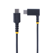 StarTech.com 1ft (30cm) USB-C Fast Charging Cable, Rugged, Right-Angled, Charge & Sync, 60W (3A) PD, USB 2.0, TPE Jacket and Aramid Fiber - USB C Charging Cord