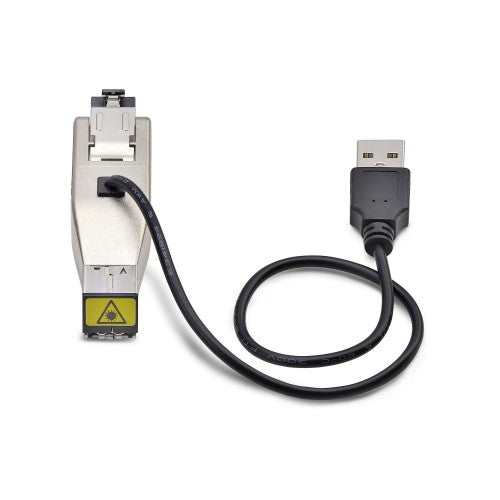 StarTech.com Gigabit Fiber to RJ45 Ethernet Media Converter Dongle, Optical Singlemode 10km/Multimode 800m, USB Powered, Compact Design, Metal Housing, Micro Mini, TAA