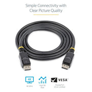 StarTech.com 1m (3.3ft) DisplayPort 1.2 Cable - 4K x 2K Ultra HD VESA Certified DisplayPort Cable - DP to DP Cable for Monitor - DP Video/Display Cord - Latching DP Connectors