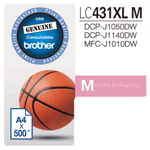 Brother LC431XLM XL MAGENTA INK ink cartridge 1 pc(s) Original Black