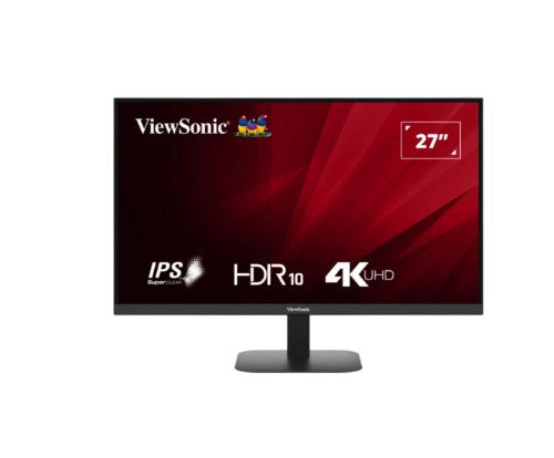 VIEWSONIC 27' 4K 3840 x 2160 SuperClear IPS, HDR10, 2x HDMI and DP x1, Eye Pro Tech.Seamless, VESA 75, Eco Mode, Joy Key rear, Office Monitor,3YARW