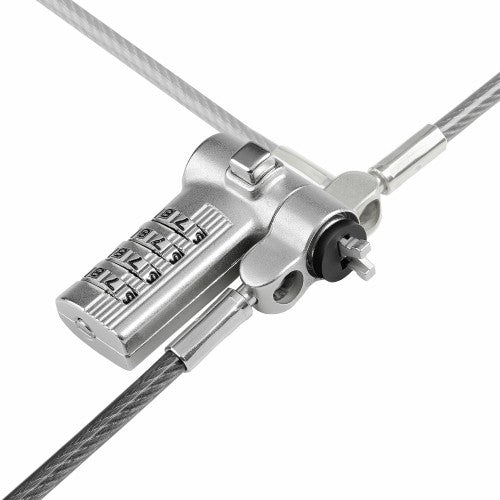 StarTech.com Universal Laptop Cable Lock 6.6ft (2m), Serialized Security Cable for Notebook, Compatible w/Noble Wedge®/Nano/K-Slot; Keyless Combination Cable, TAA