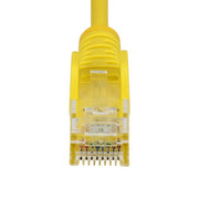 StarTech.com 50cm Yellow Slim CAT6 Ethernet Cable, Snagless, 100W PoE, UTP, LSZH, 28AWG Pure Bare Copper Wire, Slim RJ45 Network Patch Cord w/Strain Reliefs, Individually Tested