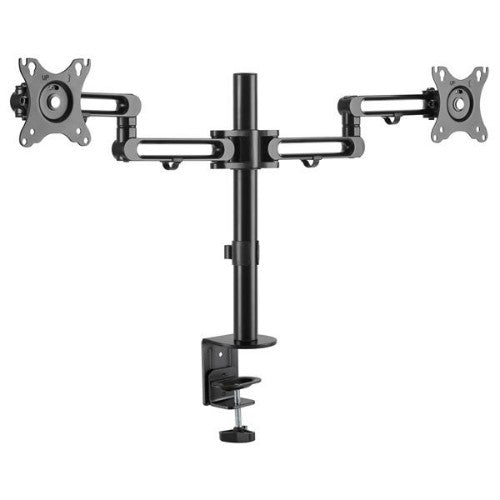 StarTech.com Desk Mount Dual Monitor Arm - Desk Clamp VESA Compatible Monitor Mount for up to 32" (17.6lb/8kg) Displays - Ergonomic Articulating Monitor Arm - Height Adjustable/Tilt/Swivel/Rotating