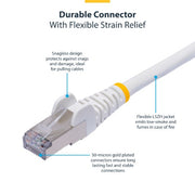 StarTech.com 50cm White CAT8 Ethernet Cable, Snagless RJ45, 25G/40G, 2000MHz, 100W PoE++, S/FTP, 26AWG Pure Bare Copper Wire, LSZH, Shielded Network Patch Cord w/Strain Reliefs, Individually Tested