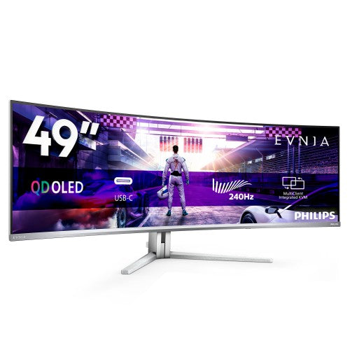 Philips Evnia 8000 49M2C8900/75 computer monitor 124.2 cm (48.9") 5120 x 1440 pixels Dual QHD QD-OLED White