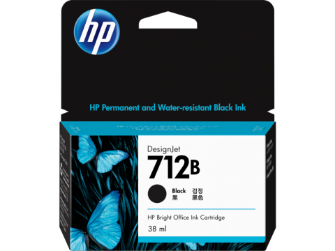 HP 712B 38ML BLACK DESIGNJET INK CARTRIDGE - T230/T250/T650/STUDIO