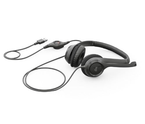 Logitech 981-000485 headphones/headset Wired Head-band Office/Call center Black