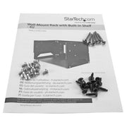 StarTech.com 2-Post 4U Open Frame Wall Mount Network Rack with Built-in Shelf, Wall Mount Data Rack with Adjustable Depth for AV / Computer / IT Equipment, Small Wall-Mount Server Rack - TAA Compliant