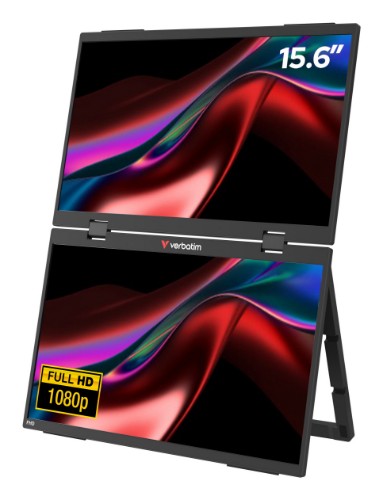 Verbatim 32408 portable TV/monitor Portable monitor Black 39.6 cm (15.6") LCD 1920 x 1080 pixels