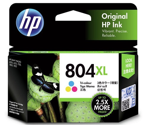 HP 804XL TRI-COLOR INK CART 415 PAGES FOR HP ENVY 6220 6222 7120 7820 7822