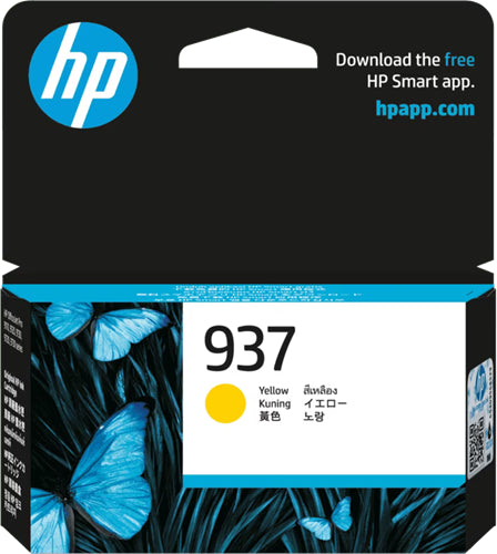HP 937 YELLOW ORIGINAL INK CARTRIDGE 800 PAGE YIELD FOR OJPRO 9132E 9133 9135E 9130