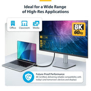 StarTech.com 2m (6ft) Certified Ultra High Speed HDMI Cable, 8K 60Hz/4K 120Hz, HDMI 2.1 Cable with HDR10+ / eARC, 48Gbps, 8K HDMI Cord for Monitor/TV/Display, Flexible TPE Jacket