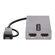 StarTech.com USB to Dual HDMI Adapter, USB A/C to 2x HDMI Displays (1x 4K30Hz, 1x 1080p), Integrated USB-A to C Dongle, 4in/11cm Cable, USB 3.0 to HDMI Display Adapter, Windows & macOS