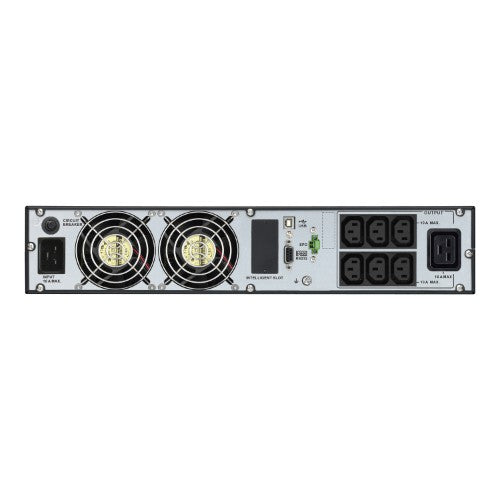APC Easy UPS On-Line, 3kVA/2700W, Rackmount 2U, 230V, 6x IEC C13 + 1x IEC C19 outlets, Intelligent Card Slot, LCD, W/O rail kit