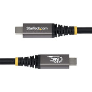 StarTech.com 50cm (1.6ft) USB4 Cable, 80Gbps, USB-IF Certified USB-C Cable, 240W PD, 8K 120Hz/4K 240Hz DP2.1 DP80, TPE Jacket, Thunderbolt 4 Compatible - Black USB-C Cord