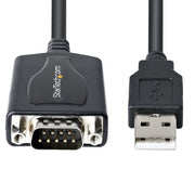 StarTech.com 3ft (1m) USB to Serial Cable with COM Port Retention, DB9 Male RS232 to USB Converter, USB to Serial Adapter for PLC/Printer/Scanner, Prolific Chipset, Windows/Mac - TAA