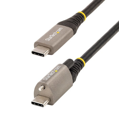 StarTech.com 50cm (20in) USB-C Cable, Top Screw Locking, USB 10Gbps, 100W (5A) Power Delivery, 8K 60Hz / 4K 144Hz DP Alt Mode - Thunderbolt Compatible