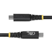 StarTech.com 2m (6ft) USB4 Cable, 20Gbps, USB-IF Certified USB-C Cable, 240W PD EPR, 4K 120Hz DP 2.1, TPE Jacket, Black USB-C Cord