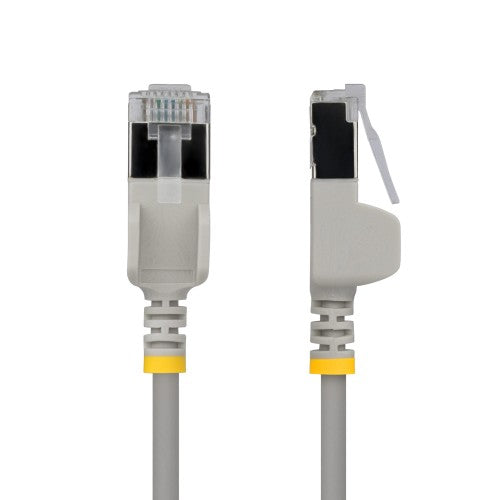 StarTech.com 1.5m Gray Ultra Slim Cat6A Ethernet Cable, Snagless, FTP, Pure Bare Copper Wire, 34AWG Slim RJ45 Network Patch Cord, Individually Tested