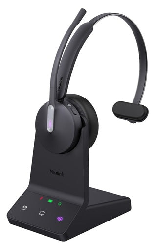 Yealink BH70 Bluetooth Wireless Mono Headset with Stand Teams USB-C/A, 3mic noise cancellation up to 35h Talk time BT51 C Dongle with Type A Adapter