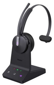 Yealink BH70 Bluetooth Wireless Mono Headset with Stand Teams USB-C/A, 3mic noise cancellation up to 35h Talk time BT51 C Dongle with Type A Adapter