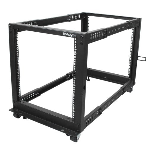 StarTech.com 12U 4-Post Server Rack, 19in Open Frame Rack with 40in (101cm) Mounting Depth and 1200lb (544kg) Weight Capacity, Mobile or Floor Mount IT Rack