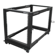 StarTech.com 12U 4-Post Server Rack, 19in Open Frame Rack with 40in (101cm) Mounting Depth and 1200lb (544kg) Weight Capacity, Mobile or Floor Mount IT Rack