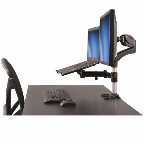 StarTech.com Desk-Mount Monitor Arm with Laptop Stand - Full Motion - Articulating - For up to 27" (17.6lb/8kg) Displays