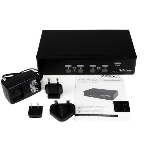 StarTech.com 4 Port USB DisplayPort KVM Switch with Audio - TAA