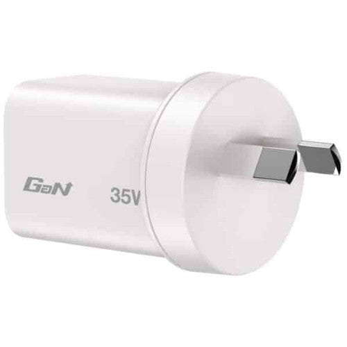 Verbatim 35W 2-Port GaN Wall Charger Universal White AC Fast charging Indoor