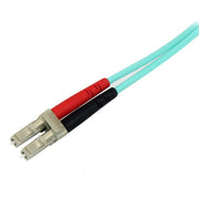 StarTech.com 2m (6ft) LC/UPC to SC/UPC OM3 Multimode Fiber Optic Cable, Full Duplex 50/125µm Zipcord Fiber Cable, 100G, Low Insertion Loss, LSZH Fiber Jumper Cord