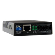 StarTech.com Multi-Mode (MM) ST Fiber Media Converter for 10/100Mbps Networks, Standalone Ethernet to ST MM Fiber Media Converter, 1310nm, 2km - TAA