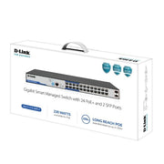D-Link 24-Port Layer 2 Gigabit Managed Long Range PoE+ Surveillance Switch