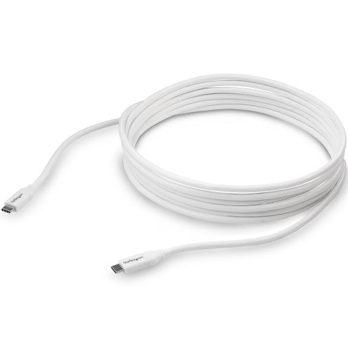 StarTech.com 13ft (4m) USB-C Fast Charging Cable, Charge & Sync, 100W (5A) PD, USB 2.0, USB-IF Certified - White USB C Charging Cord