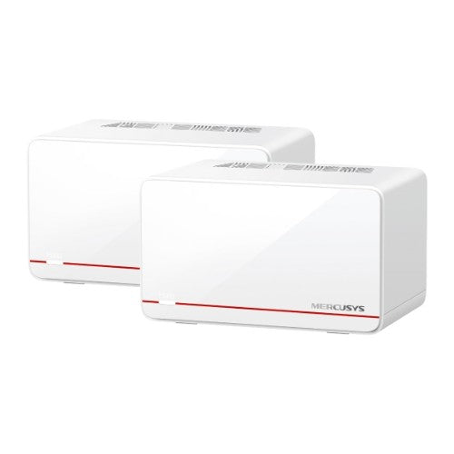 TP-LINK Mercusys Halo H37BE(2-pack) BE6500 Whole Home Mesh Wi-Fi 7 System,  688 Mbps at 2.4 GHz, 5760 Mbps at 5 GHz,, MLO, 4096-QAM, OFDMA, EHT160 on 5GHz