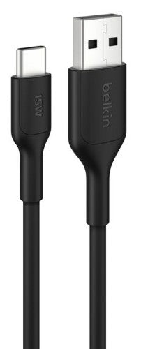 Belkin CAB021FQ1MBK USB cable 1 m USB A USB C 0.48 Gbit/s 15 W Black